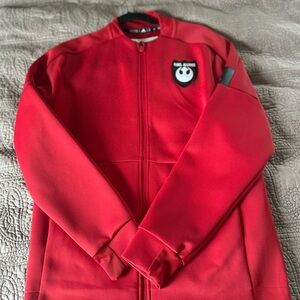 Adidas Red Bomber Jacket with Emblem